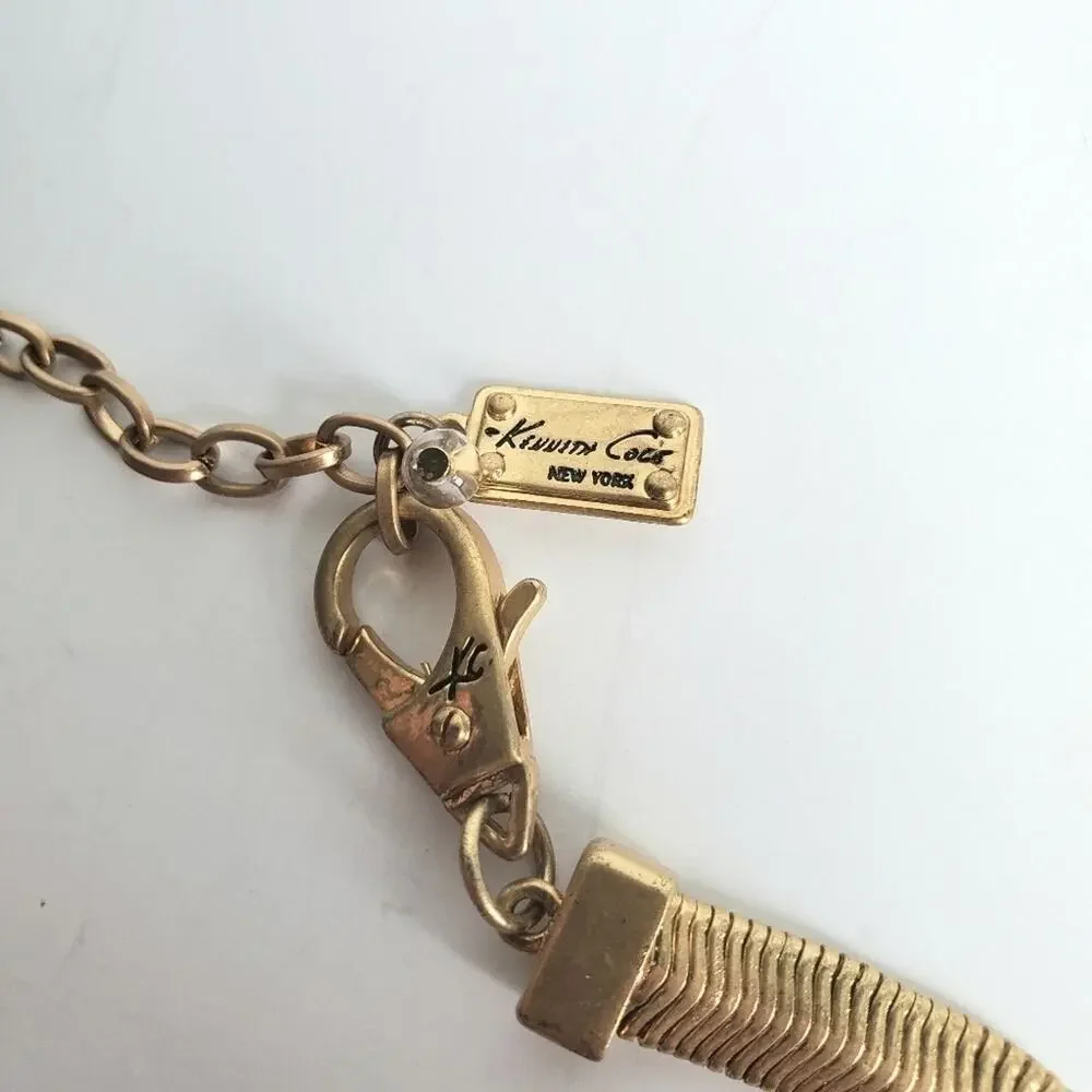 Vintage Kenneth Cole‎ Necklace Gold Tone Faceted Amethyst Purple Crystal Beads